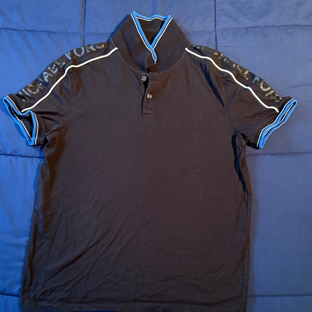Michael Kors Black Polo with Blue Trim